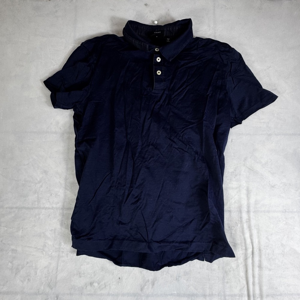 Men's Polo‎ Shirt Medium Navy Regular Fit Short Sleeve Golf Performance Popover
